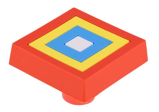 Afbeeldingen van Siro Meubelknop vierkant kunststof - L 41mm/H 23mm/B 41mm veelkleurig 