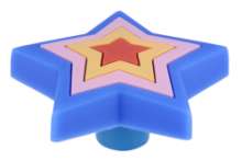 Afbeeldingen van Siro Meubelknop gekleurde ster kunststof - L 49mm/H 26mm/B 13mm 