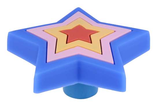 Afbeeldingen van Siro Meubelknop gekleurde ster kunststof - L 49mm/H 26mm/B 13mm 