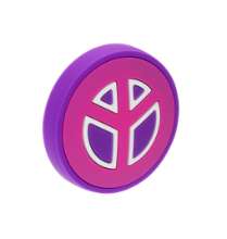 Afbeeldingen van Siro Meubelknop peace sign kunststof - L 50mm/H 24mm/B 50mm roze 