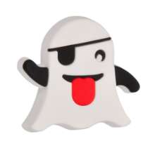 Afbeeldingen van Siro Meubelknop emoji smiley spook kunststof - L 63mm/H 26mm/B 56mm 