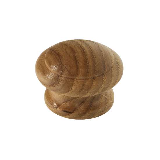 Afbeeldingen van Siro Meubelknop hout - L 44mm/H 29mm/B 44mm eiken gelakt 