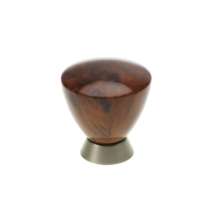 Afbeeldingen van Siro Meubelknop kunststof - L 32mm/H 33mm/B 32mm wortelhout/nikkel 