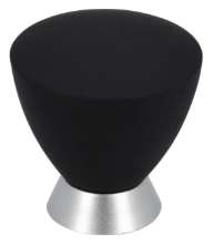 Afbeeldingen van Siro Meubelknop kunststof - L 32mm/H 33mm/B 32mm zwart/chroom 
