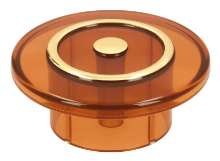 Afbeeldingen van Siro Meubelknop kunststof - L 47mm/H 20mm/B 47mm bruin/goud 