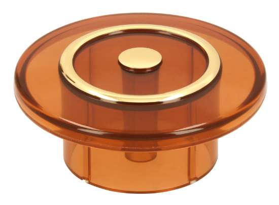 Afbeeldingen van Siro Meubelknop kunststof - L 47mm/H 20mm/B 47mm bruin/goud 
