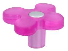 Afbeeldingen van Siro Meubelknop kunststof - L 50mm/H 26mm/B 48mm roze/aluminium 