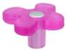 Afbeeldingen van Siro Meubelknop kunststof - L 50mm/H 26mm/B 48mm roze/aluminium 
