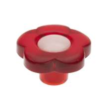Afbeeldingen van Siro Meubelknop kunststof - L 33mm/H 21mm/B 33mm rood/roze 