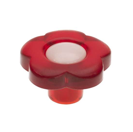 Afbeeldingen van Siro Meubelknop kunststof - L 33mm/H 21mm/B 33mm rood/roze 