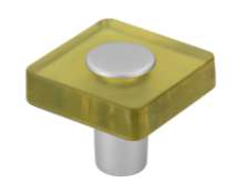 Afbeeldingen van Siro Meubelknop kunststof - L 30mm/H 26mm/B 30mm groen/aluminium 