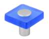 Afbeeldingen van Siro Meubelknop kunststof - L 30mm/H 26mm/B 30mm blauw/aluminium 