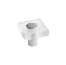 Afbeeldingen van Siro Meubelknop kunststof - L 30mm/H 26mm/B 30mm transparant/ aluminium 
