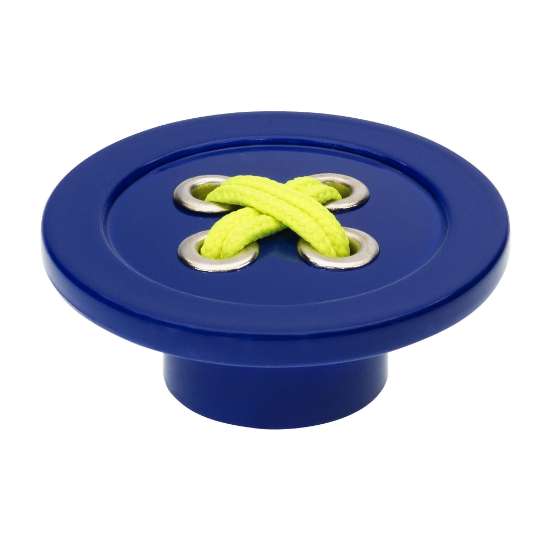 Afbeeldingen van Siro Meubelknop kunststof - L 58mm/H 25mm/B 58mm blauw/groen 