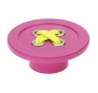 Afbeeldingen van Siro Meubelknop kunststof - L 58mm/H 25mm/B 58mm roze/groen 