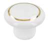 Afbeeldingen van Siro Meubelknop keramisch - L 32mm/H 25mm/B 32mm wit/goud 