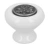 Afbeeldingen van Siro Meubelknop keramisch - L 39mm/H 31mm/B 39mm wit/antiek zilver 