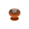 Afbeeldingen van Siro Meubelknop keramisch - L 31mm/H 28mm/B 31mm oranje/mandala 