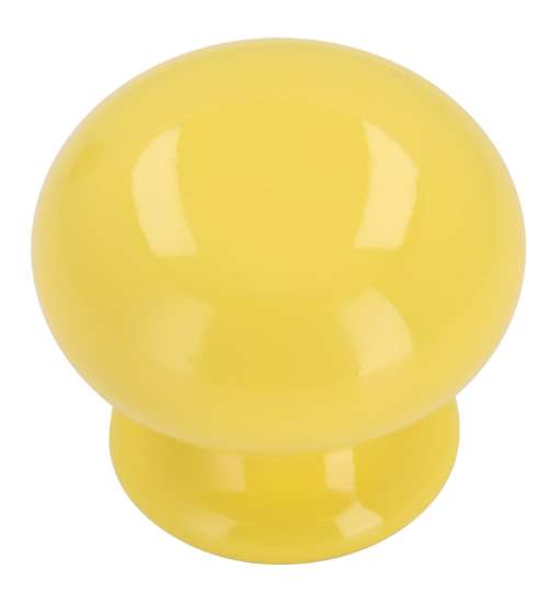 Afbeeldingen van Siro Meubelknop keramisch - L 39mm/H 35mm/B 39mm geel 