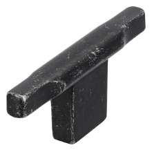 Afbeeldingen van Siro meubelknop metaal - L70mm/B12mm/H28mm - getrommeld ijzer zilver
