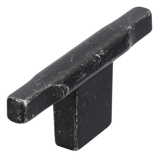 Afbeeldingen van Siro meubelknop metaal - L70mm/B12mm/H28mm - getrommeld ijzer zilver