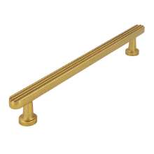 Afbeeldingen van Siro meubelgreep metaal - boorafstand 160mm L198mm/H29mm/B15mm - antiek goud