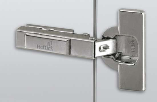 Afbeeldingen van Hettich Intermat 110°-scharnier (Intermat 9943), opliggend, openingshoek 110°, TH-boorbeeld 52 x 5,5 mm, voor schroefbevestiging (-)