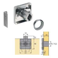 Afbeeldingen van Hettich Cilinderkastslot LAD Z23, ø 18 mm