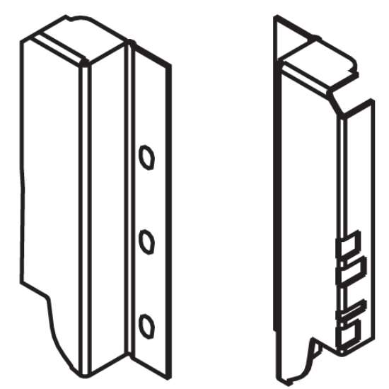 Afbeeldingen van Blum Rugwandhouder B - L+R voor houten rugwand Tandembox Antaro - zijdewit Z30B000S.04HO-RW