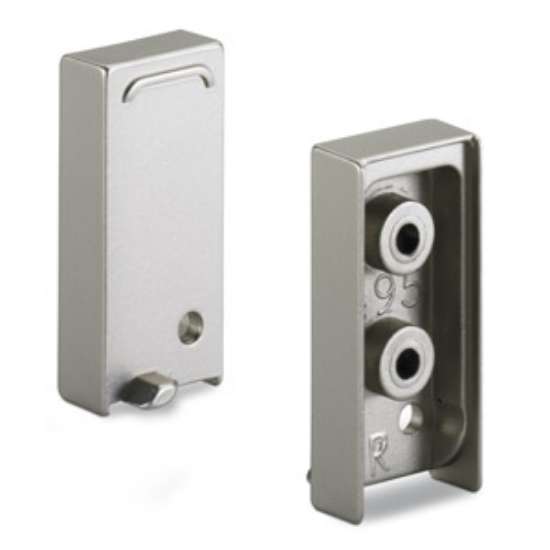 Afbeeldingen van Hettich Eindkap Capris, L 10 mm, B 21 mm, H 46 mm, roestvrij staal finish geborsteld