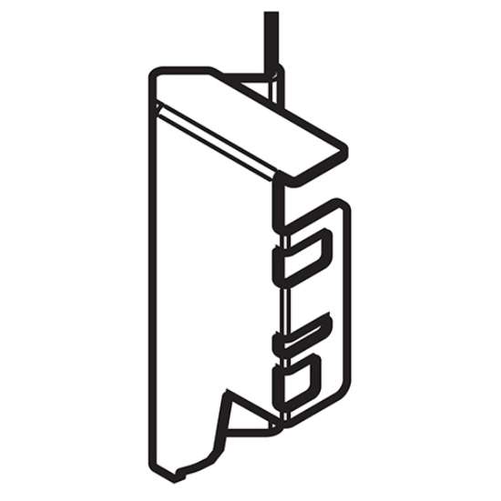 Afbeeldingen van Blum Rugwandhouder - Rechts onder 45° voor hoekkast voor Tandembox - grijs metallic Z30M000S.45ECKR