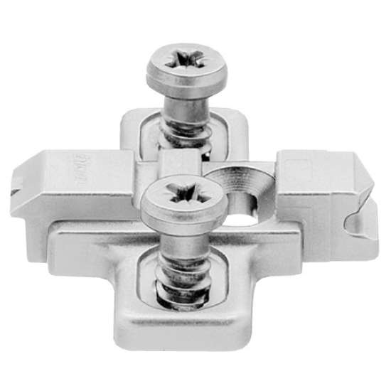 Afbeeldingen van Blum CLIP hoogte regelbare kruisplaat - met gemonteerde systeemschroeven *0,0 mm verdikt - vernikkeld 175L8100