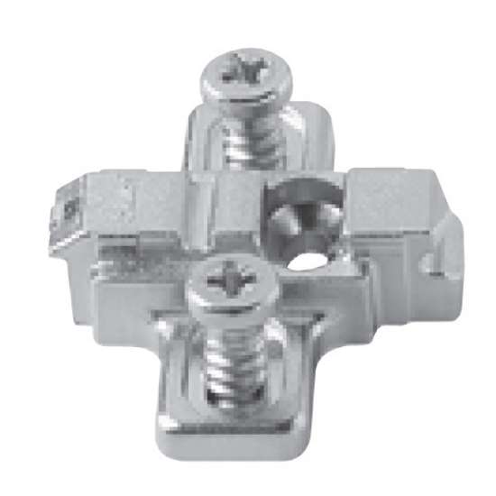 Afbeeldingen van Blum CLIP hoogte regelbare kruisplaat - met gemonteerde systeemschroeven *3,0 mm verdikt - vernikkeld 175L8130