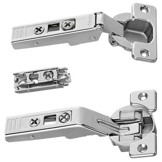 Afbeeldingen van Blum middenscharnieren Clip top - schroefversie en- montageplaten voor AVENTOS houten fronten en brede alukaders - vernikkeld 78Z5500T12MB+P