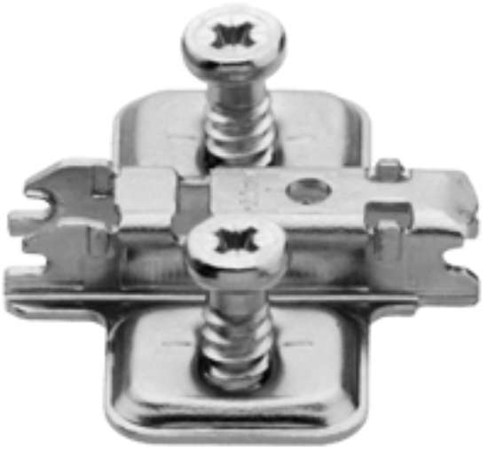 Afbeeldingen van Blum Clip montageplaat - D.0 euro systeemschroeven - vernikkeld 173L8100