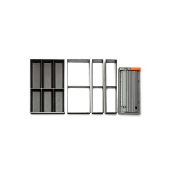 Afbeeldingen van Blum basispakket Orgalux - 1x bestekindeling D50 1x werkbestekindeling D50 - carbonzwart OL.BP5002CS