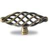Afbeeldingen van Hettich Knop Valentia, L 79 mm, H 41 mm, messingkleurig antiek