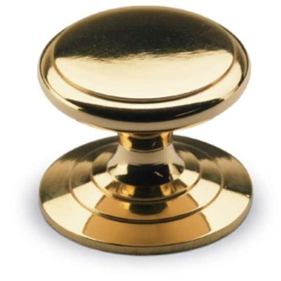 Afbeeldingen van Hettich Knop Sala, H 20 mm, ø 25 mm, messingkleurig glans