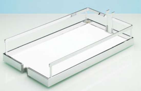 Afbeeldingen van Hettich Arena STYLE antislip-inhangplateaus, 350 x 462 x 93 mm, verchroomd