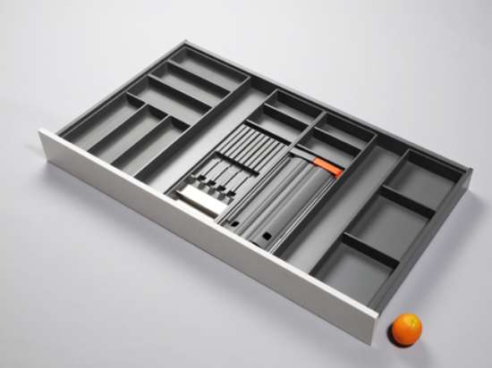 Afbeeldingen van Blum Bestekindeling met messen en foliehouder Legrabox - corpusbreedte 1200 en groter diepte 650mm - zijdewit OL.BA6512W7IND