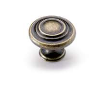 Afbeeldingen van Hettich Knop Essa, H 25 mm, ø 32 mm, messingkleurig antiek