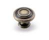 Afbeeldingen van Hettich Knop Essa, H 25 mm, ø 32 mm, messingkleurig antiek