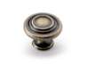 Afbeeldingen van Hettich Knop Essa, H 25 mm, ø 32 mm, messingkleurig antiek