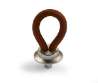 Afbeeldingen van Hettich Knop Filaga, L 20 mm, H 32 mm, Donkerbruin leer / mat vernikkeld