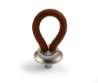 Afbeeldingen van Hettich Knop Filaga, L 20 mm, H 32 mm, Donkerbruin leer / mat vernikkeld