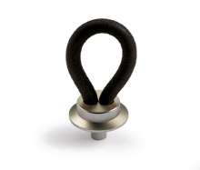 Afbeeldingen van Hettich Knop Filaga, L 20 mm, H 32 mm, Zwart leer / mat vernikkeld