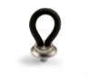 Afbeeldingen van Hettich Knop Filaga, L 20 mm, H 32 mm, Zwart leer / mat vernikkeld