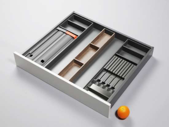 Afbeeldingen van Blum Bestekindeling voor messen met foliehouder Legrabox - corpusbreedte 800 en groter diepte 650mm - houtdecor bardolino eik/zijdewit OL.BH6580B7IND