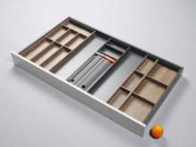 Afbeeldingen van Blum Bestekindeling met foliehouder Legrabox - corpusbreedte 1200 en groter diepte 650mm - houtdecor bardolino eik/zijdewit OL.BH6512B5IND