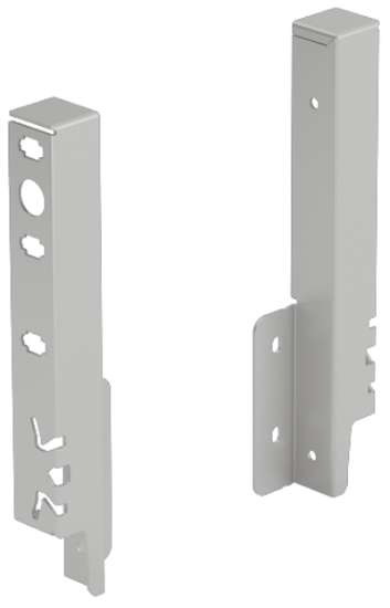 Afbeeldingen van Hettich Set achterwandverbinder ArciTech  186 mm, zilver, links en rechts